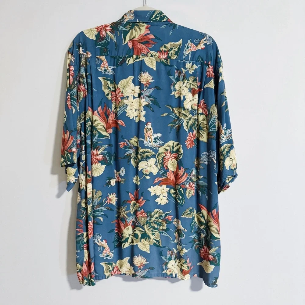 Reyn Spooner - Blue Mele Kalikimaka Short Sleeve Button Down Shirt